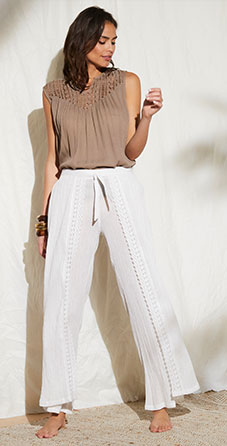 Pantalon fluide blanc