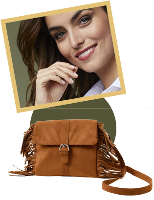 Sac marron suédine à franges