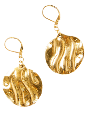 Boucles d'oreillesdoré en métal martelé - pas cher- Blancheporte