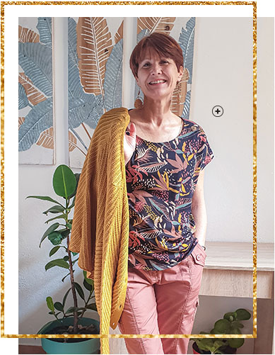 Gilet jaune en maille fantaisie boutonnée manches longues - pas cher - Blancheporte