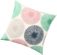Housse de coussin rose et verte imprimé rosaces - lot de 2 OEKO-TEX® - pas cher - Blancheporte