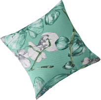 Housse de coussin vert imprimé floral - lot de 2 COLOMBINE®  - pas cher - Blancheporte