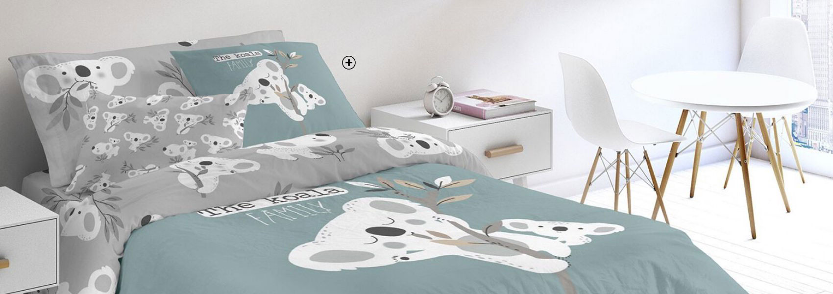 Linge de lit en coton Oeko-Tex® amande motif Koala pas cher | Blancheporte