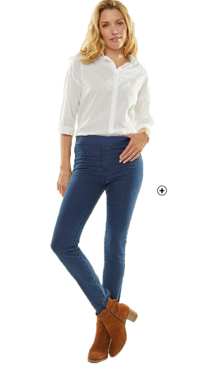Jegging femme denim taille élastiquée petite taille pas cher | Blancheporte